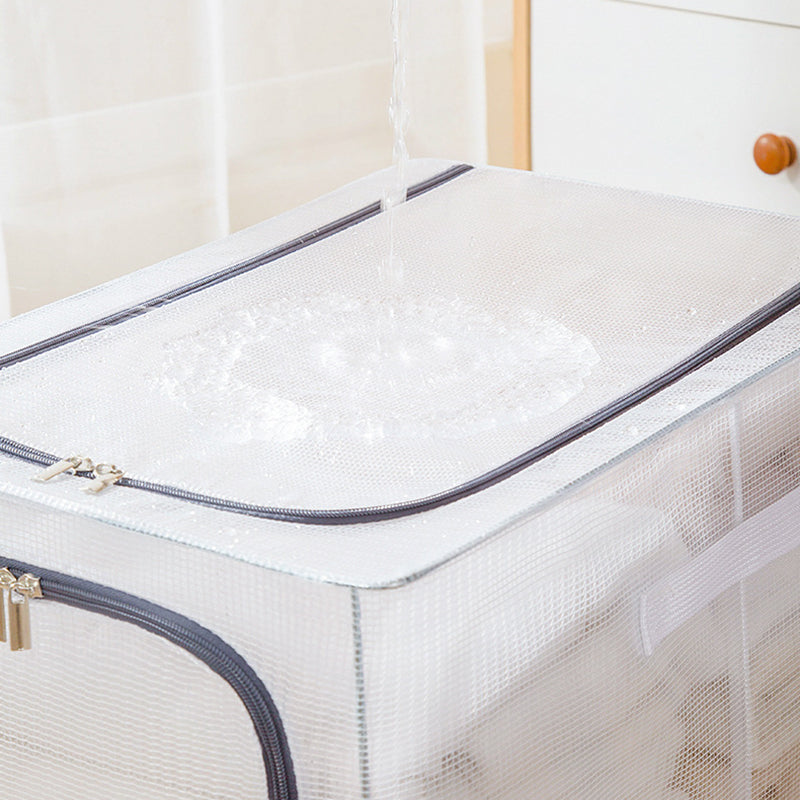 55L Storage Box Transparent PVC Metal Frame Organizer for Clothes Blankets Bedding 55L Storage Box Transparent PVC Metal Frame Organizer for Clothes Blankets Bedding